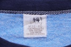 画像5: 80s USA製 CAPE COD Massachusetts ヨット 染み込みプリント リンガーTシャツ 杢ブルー×紺 M (5)