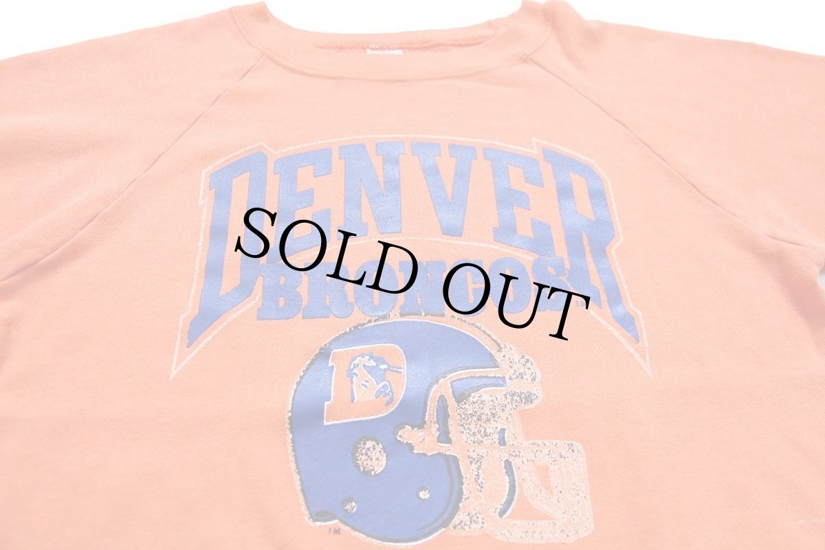 画像3: 80s USA製 Championチャンピオン NFL DENVER BRONCOS アメフト スウェット オレンジ フェード L (3)