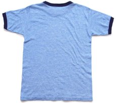 画像3: 80s USA製 CAPE COD Massachusetts ヨット 染み込みプリント リンガーTシャツ 杢ブルー×紺 M (3)