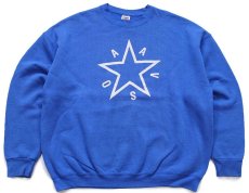 画像1: 00s AAVSO スター ひび割れプリント スウェット 青 XXL★特大 (1)