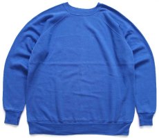 画像1: 80s UNKNOWN 無地 スウェット 青 XL★ブランク (1)