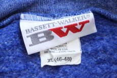 画像4: 80s USA製 BW BASSETT-WALKER 無地 スウェット ジップパーカー 杢ネイビー XL★フーディー ブランク (4)