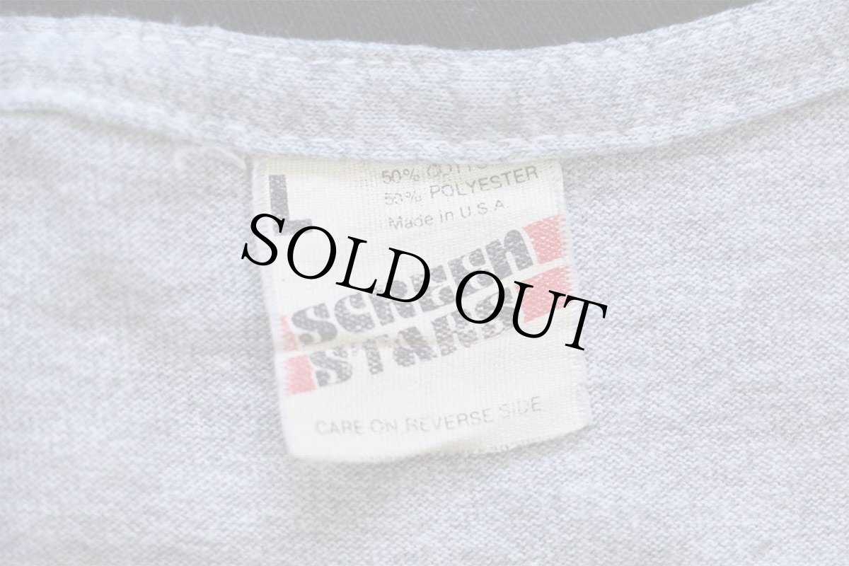 画像4: 80s USA製 GRACO MECHANICAL 9th ANNUAL CRAYFISH BASH ザリガニ 両面プリント リンガーTシャツ 杢グレー×黒 L (4)