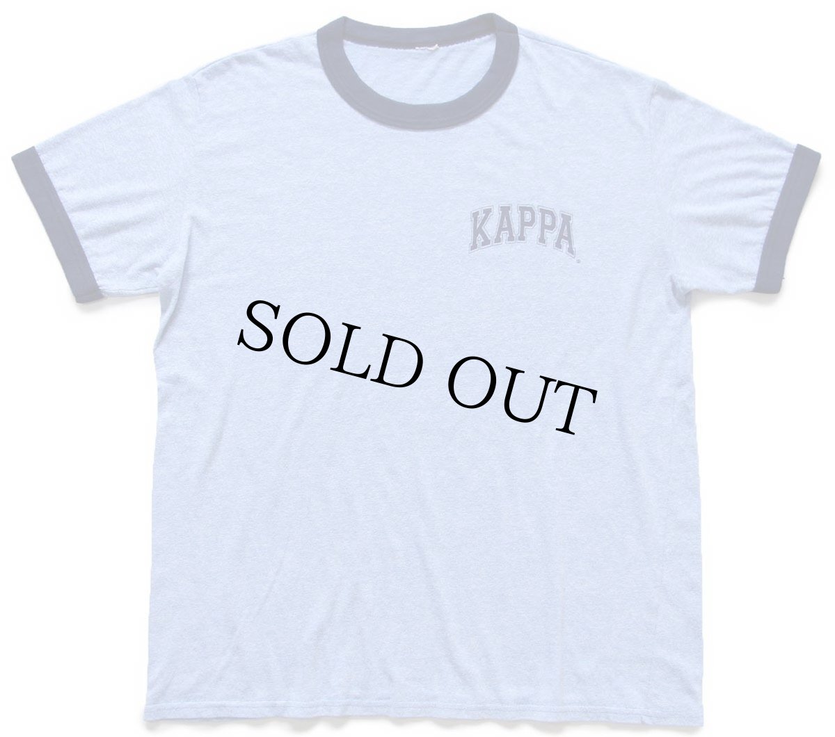 画像2: KAPPA ロゴ リンガーTシャツ 杢ブルー×紺 (2)