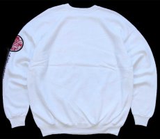 画像2: 80s USA製 Hanes Tlingit 民族 アート 袖プリント スウェット 白 XL (2)