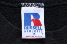 画像4: 90s メキシコ製 RUSSELLラッセル 無地 前V スウェット 黒 M★ブランク (4)