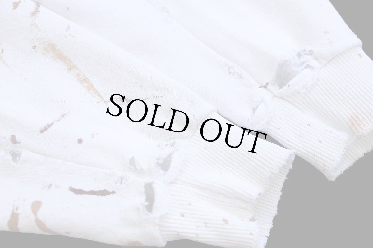 画像8: 00s THE AT&T MS WALK アート 両面プリント スウェット ペンキ飛び ボロ 白 XL (8)