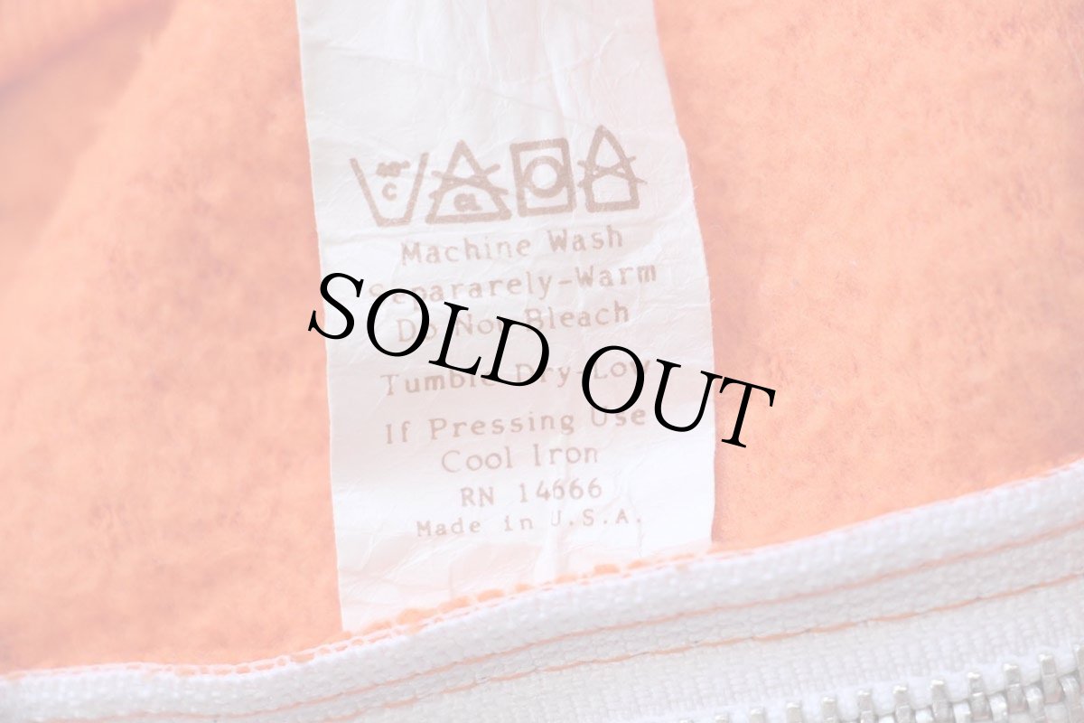 画像4: 80s USA製 UNKNOWN 無地 スウェット ジップパーカー オレンジ★フーディー ブランク (4)