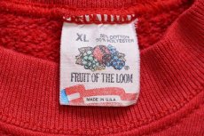 画像4: 80s USA製 FRUIT OF THE LOOM 無地 スウェット 赤 フェード XL★ブランク (4)