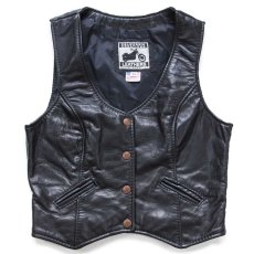 画像1: USA製 CALIFORNIA CREATIONS LEATHER レザーベスト 黒 10 (1)