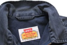 画像4: 90s Levi'sリーバイス WHITE TAB JACKETS 70519 コットン ピケ ワークジャケット 紺 フェード L★ユーロ (4)