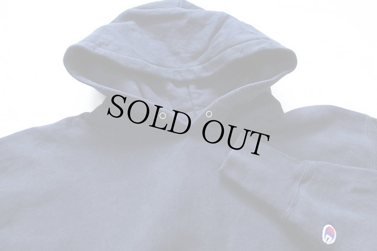 画像3: 00s メキシコ製 Championチャンピオン 無地 目無し リバースウィーブ スウェットパーカー 紺 L★フーディー (3)