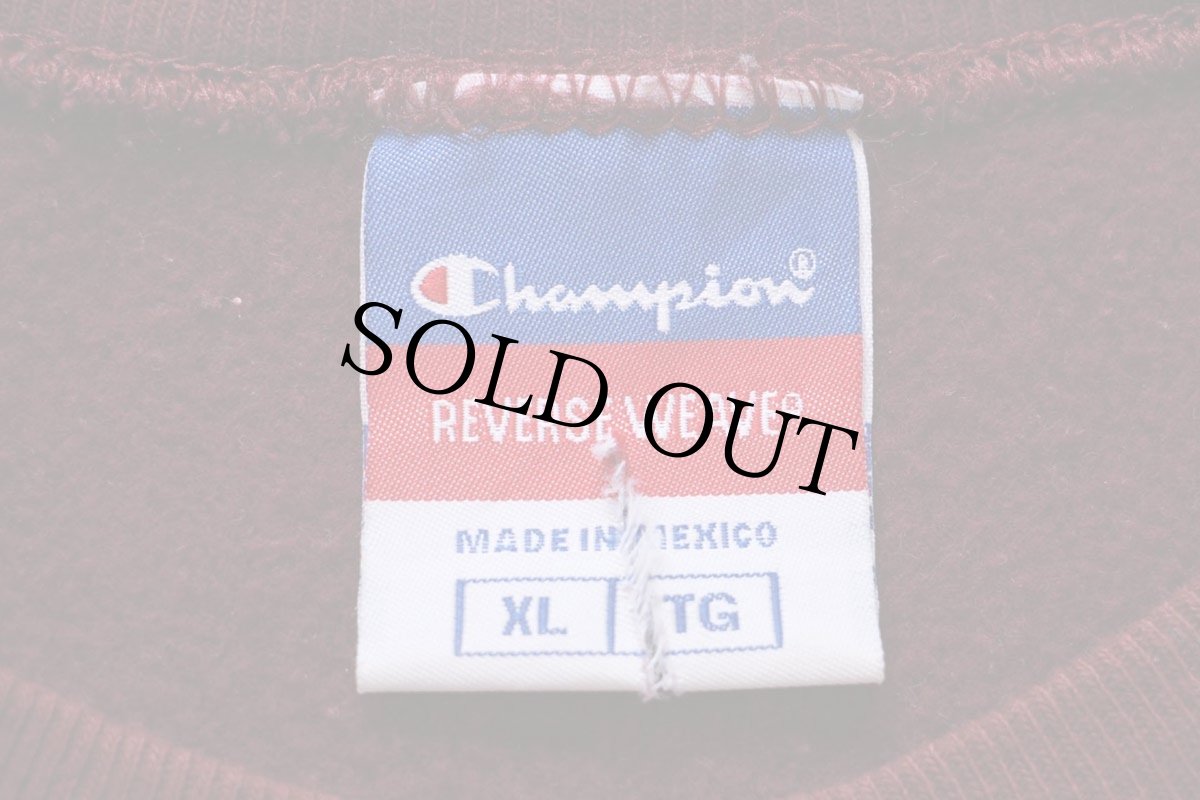 画像4: 00s メキシコ製 Championチャンピオン 無地 目無し リバースウィーブ スウェット バーガンディ XL★ブランク (4)