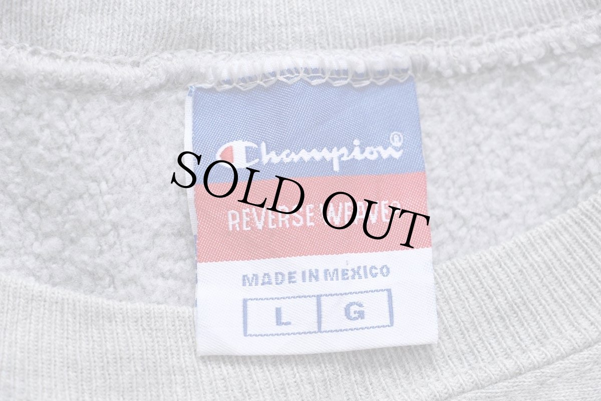 画像4: 00s メキシコ製 Championチャンピオン 無地 目無し リバースウィーブ スウェット 杢グレー L★ブランク ブックストア (4)