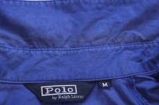 画像4: 90s ポロ ラルフローレン ワンポイント チンスト付き コットンポプリン ジャケット 青 M (4)