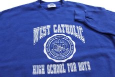画像3: 90s USA製 Leeリー WEST CATHOLIC HIGH SCHOOL FOR BOYS スウェット 青 XL (3)