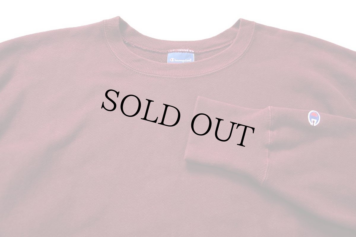 画像3: 00s メキシコ製 Championチャンピオン 無地 目無し リバースウィーブ スウェット バーガンディ XL★ブランク (3)