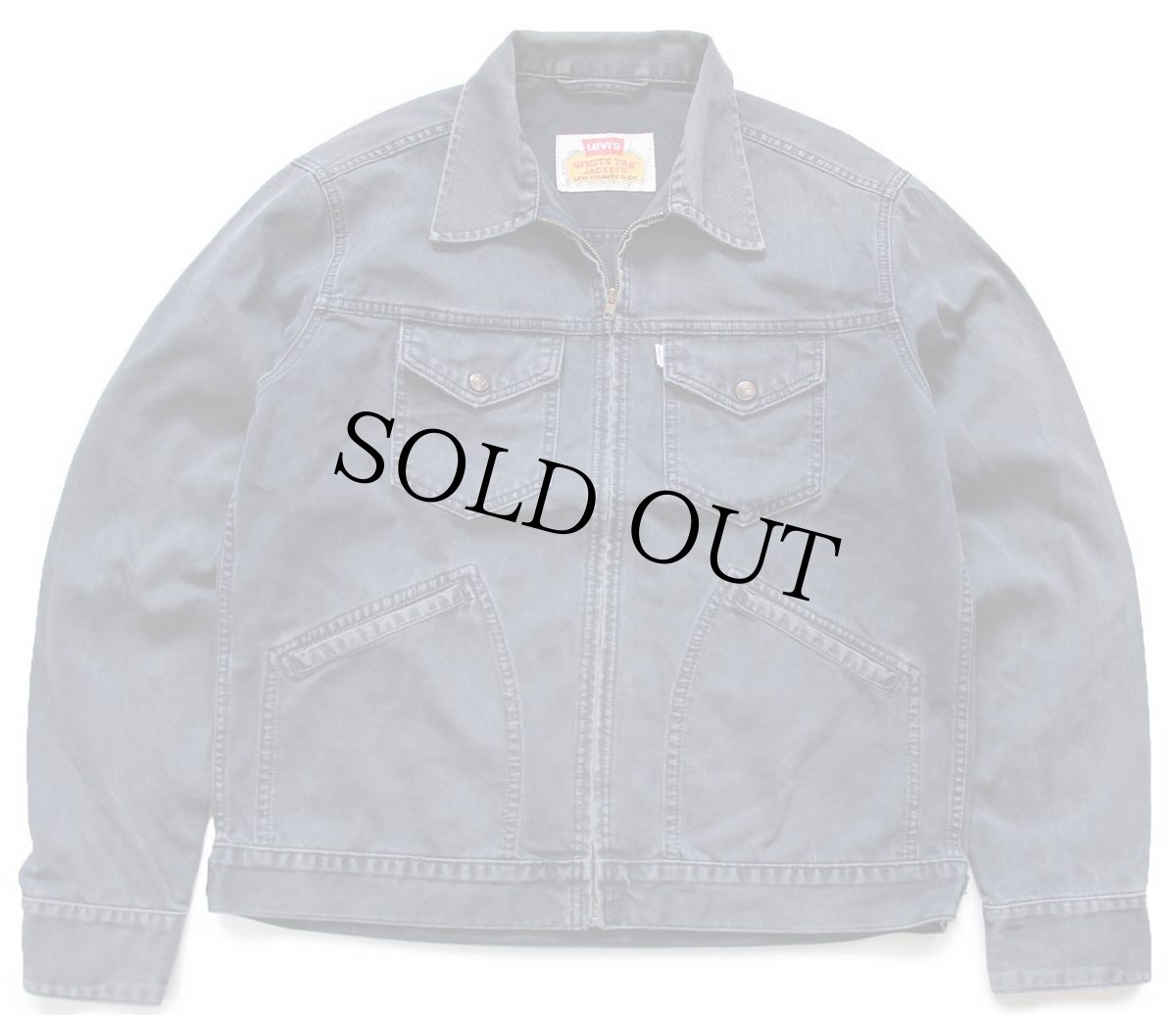 画像1: 90s Levi'sリーバイス WHITE TAB JACKETS 70519 コットン ピケ ワークジャケット 紺 フェード L★ユーロ (1)