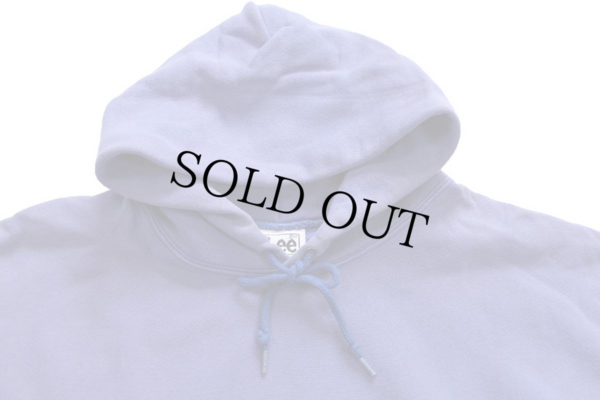 画像3: 00s USA製 Leeリー 無地 リバースウィーブ スウェットパーカー 青紫 フェード XL★フーディー  (3)