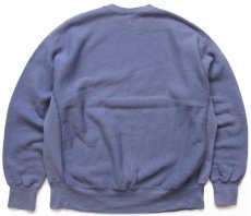 画像2: 90s USA製 Leeリー MAINE ひび割れプリント リバースウィーブ スウェット ブルーグレー 2X★特大 (2)