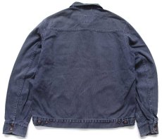 画像2: 90s Levi'sリーバイス WHITE TAB JACKETS 70519 コットン ピケ ワークジャケット 紺 フェード L★ユーロ (2)