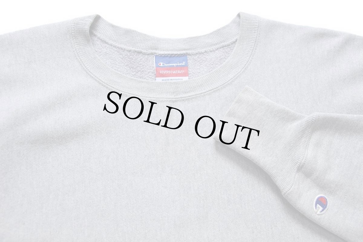 画像3: 00s メキシコ製 Championチャンピオン 無地 目無し リバースウィーブ スウェット 杢グレー L★ブランク ブックストア (3)