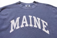 画像3: 90s USA製 Leeリー MAINE ひび割れプリント リバースウィーブ スウェット ブルーグレー 2X★特大 (3)