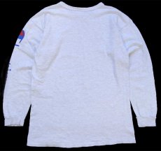 画像2: 90s USA製 Championチャンピオン スクリプト ロゴ 袖プリント コットン 長袖Tシャツ 杢ライトグレー L (2)