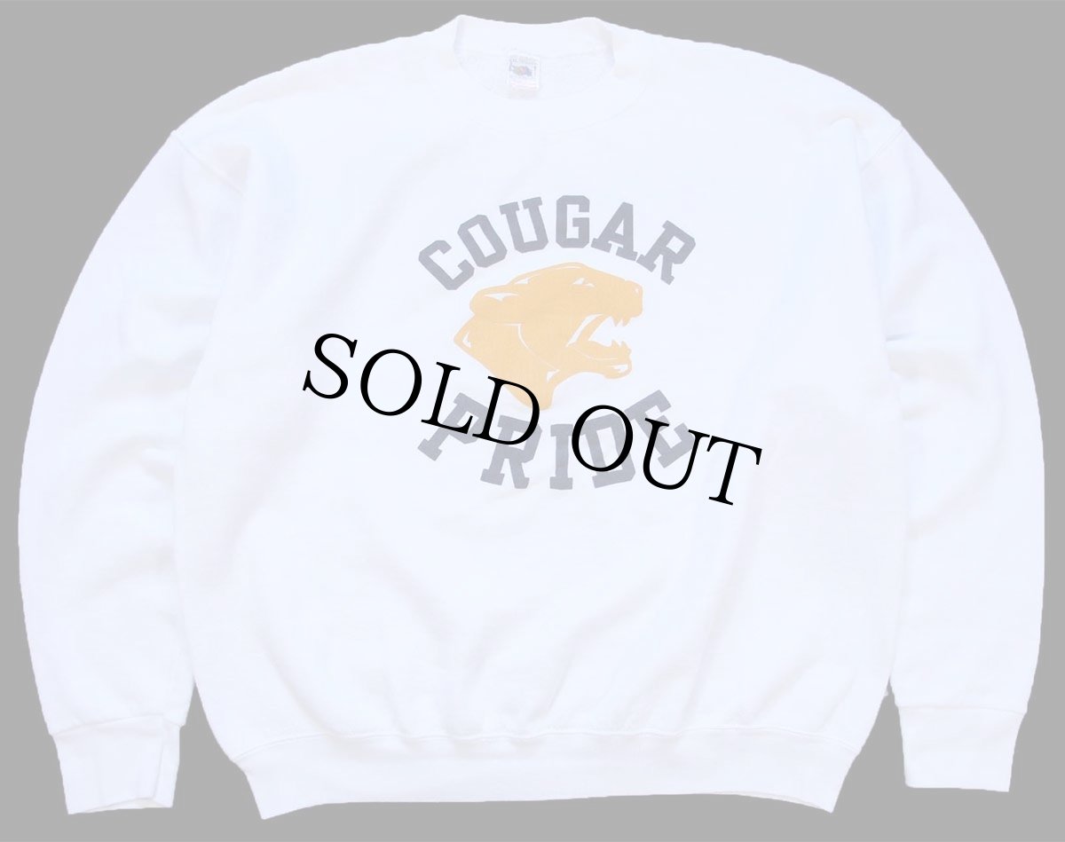 画像1: 90s USA製 COUGAR PRIDE スウェット 白 XXL★特大 (1)