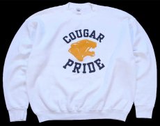 画像1: 90s USA製 COUGAR PRIDE スウェット 白 XXL★特大 (1)