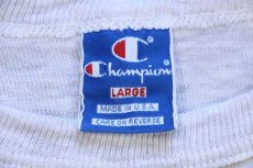 画像4: 90s USA製 Championチャンピオン スクリプト ロゴ 袖プリント コットン 長袖Tシャツ 杢ライトグレー L (4)