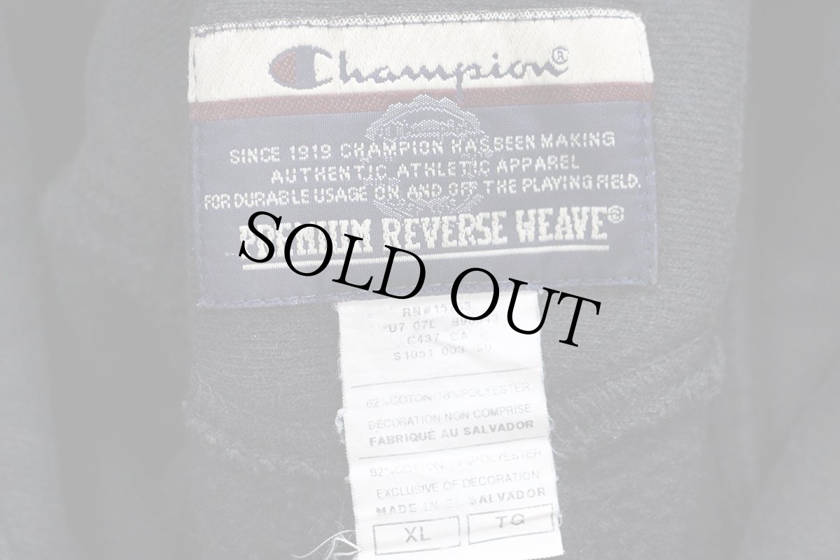 画像5: 00s Championチャンピオン FOXWORTH GALBRAITH LUMBER COMPANY 両面プリント リバースウィーブ スウェットパーカー 黒 XL★フーディー (5)