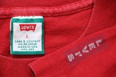 画像4: 90s USA製 Levi'sリーバイス LS&CO ロゴ コットンTシャツ 濃赤 L (4)