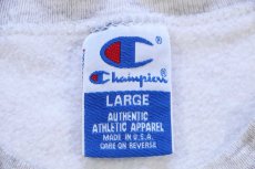 画像4: 90s USA製 Championチャンピオン ワンポイント スクリプト ロゴ刺繍 前V スウェット オートミール L (4)