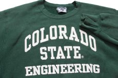 画像3: 90s USA製 Leeリー COLORADO STATE ENGINEERING リバースウィーブ スウェット 緑 2X★特大 (3)