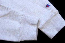 画像6: 90s USA製 Championチャンピオン ワンポイント スクリプト ロゴ刺繍 前V スウェット オートミール L (6)
