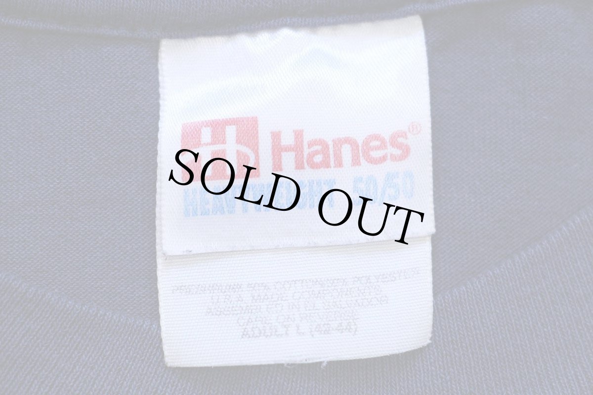 画像5: 00s Hanes Levi'sリーバイス ツーホース ロゴ ひび割れプリント Tシャツ 紺 L (5)
