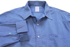 画像3: 90s USA製 Brooks Brothersブルックスブラザーズ Makers AFM刺繍 ストライプ ダブルカフス コットンシャツ 16.5-4 (3)