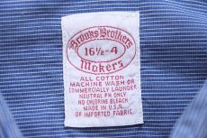 画像4: 90s USA製 Brooks Brothersブルックスブラザーズ Makers AFM刺繍 ストライプ ダブルカフス コットンシャツ 16.5-4 (4)