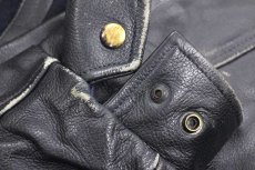 画像9: 00s カナダ製 NORTH END ALL CLIMATE WEAR スタンドカラー キルティングライナー メルトン ウール混 袖革スタジャン 紺 XL (9)