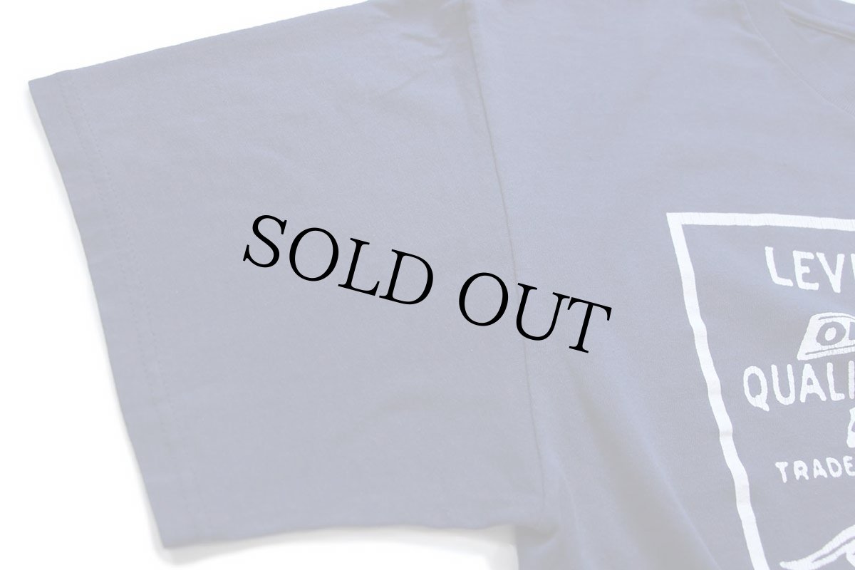 画像7: 00s Hanes Levi'sリーバイス ツーホース ロゴ ひび割れプリント Tシャツ 紺 L (7)