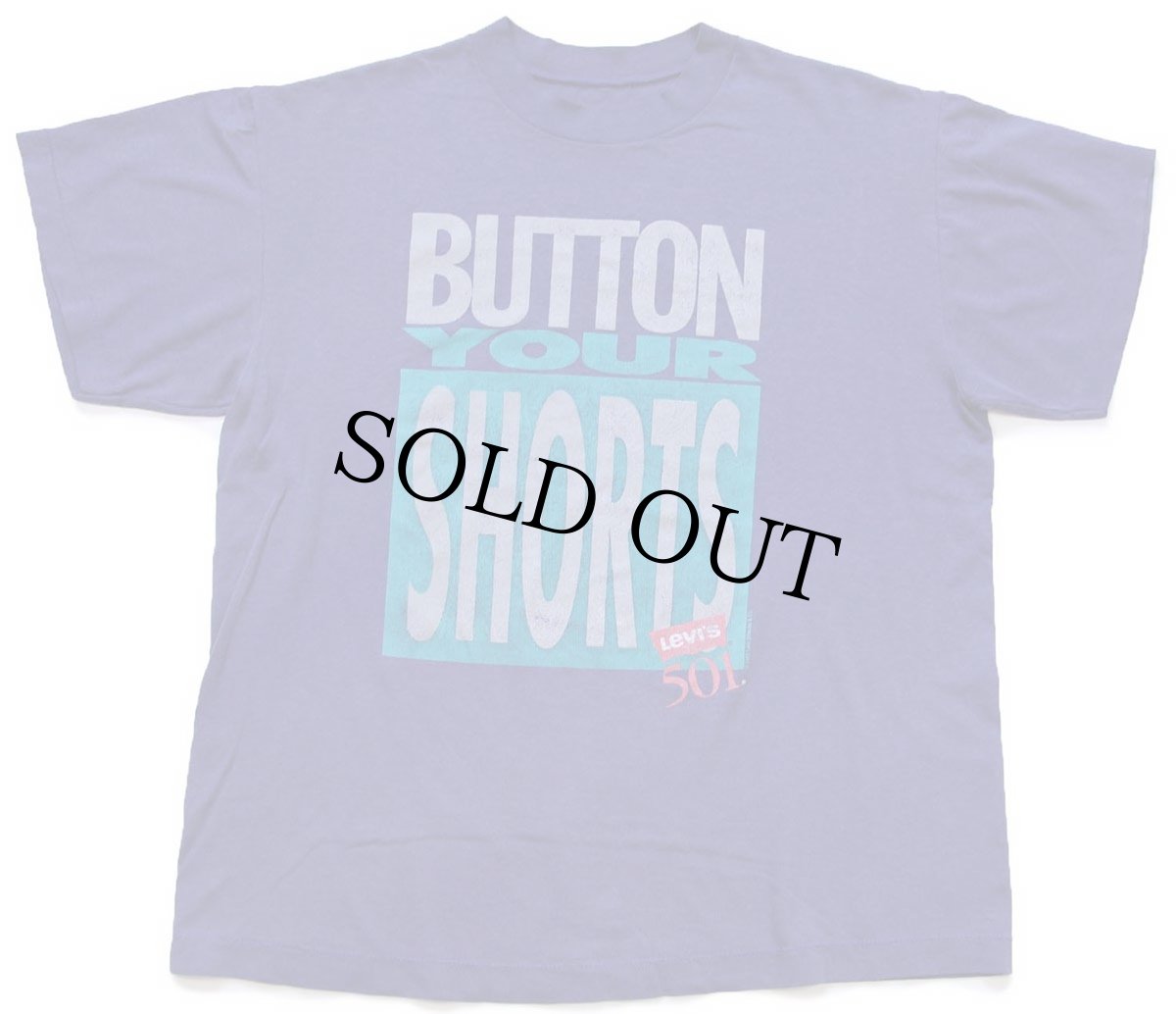 画像2: 90s Levi'sリーバイス 501 BUTTON YOUR SHORTS Tシャツ 杢パープル (2)