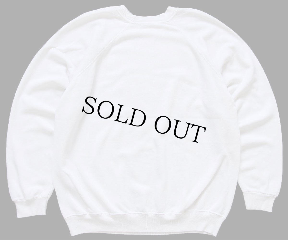 画像2: 80s USA製 Hanes American Airlines ロゴ ひび割れプリント スウェット 白 L (2)