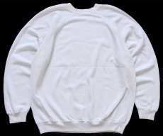 画像2: 80s USA製 Hanes American Airlines ロゴ ひび割れプリント スウェット 白 L (2)