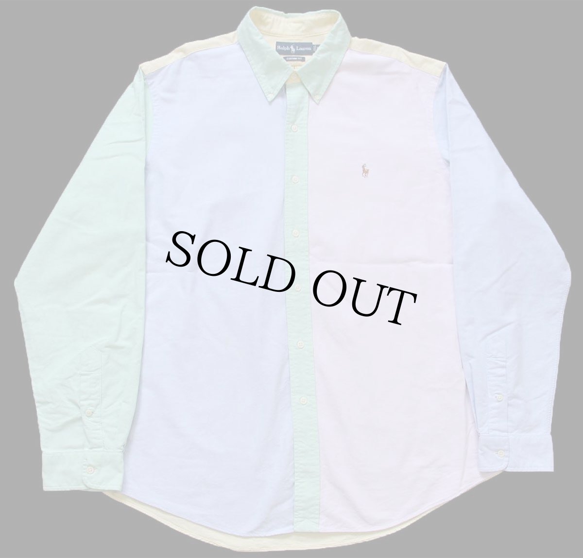 画像1: 00s ラルフローレン クレイジーパターン ボタンダウン オックスフォード コットンシャツ XXL★特大 (1)