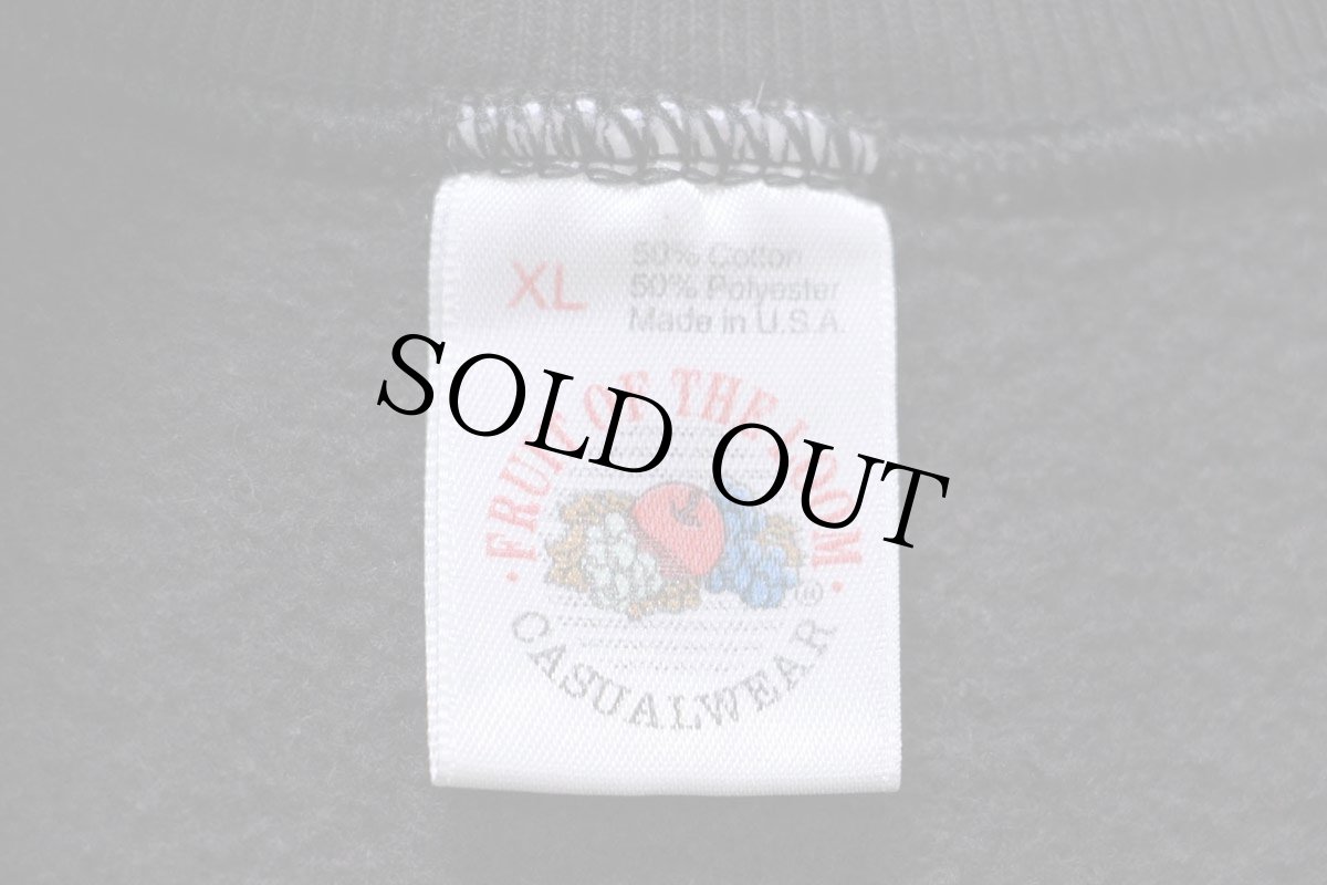 画像4: 90s USA製 FRUIT OF THE LOOM 無地 スウェット 黒 フェード XL★ブランク (4)