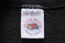 画像4: 90s USA製 FRUIT OF THE LOOM 無地 スウェット 黒 フェード XL★ブランク (4)