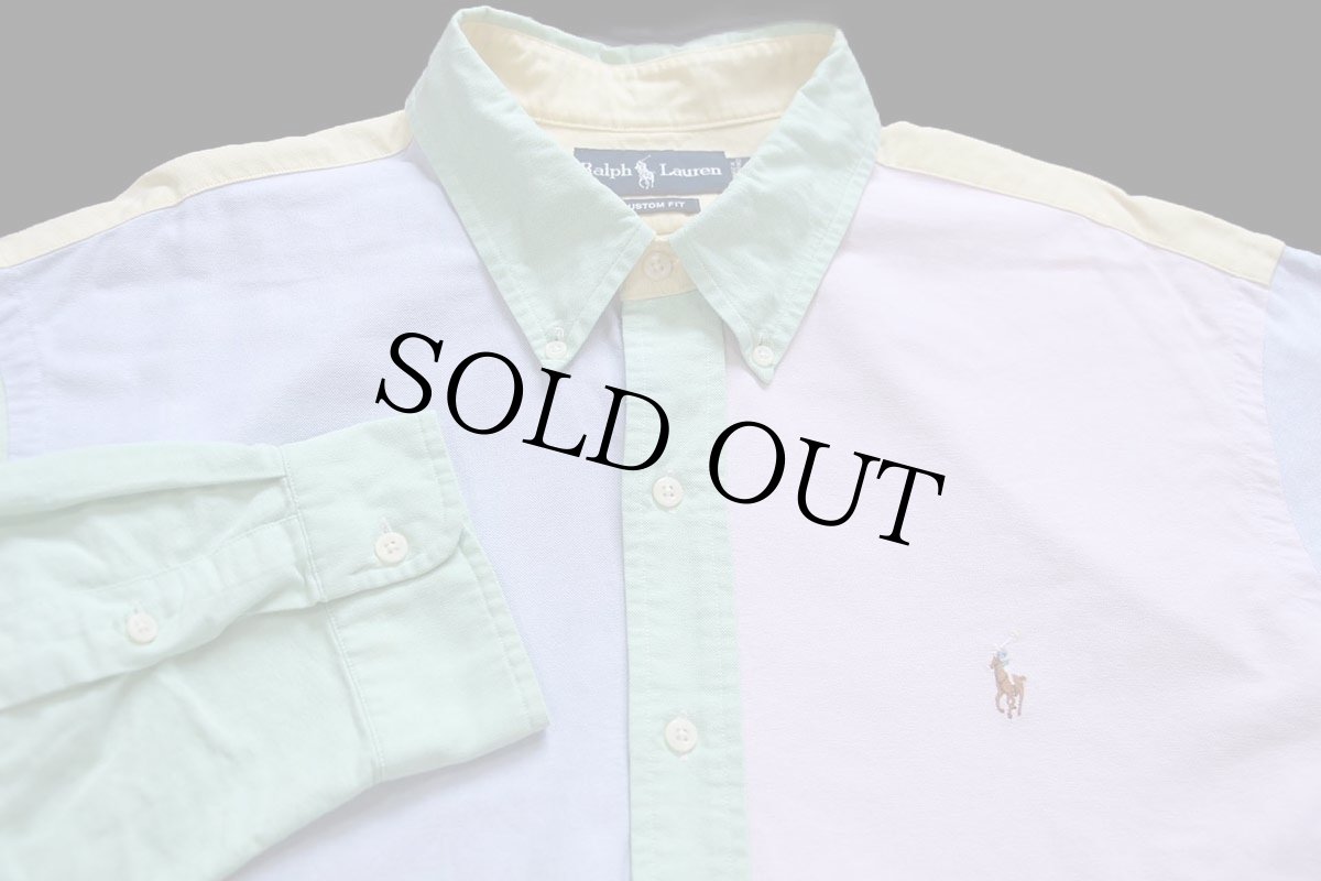 画像4: 00s ラルフローレン クレイジーパターン ボタンダウン オックスフォード コットンシャツ XXL★特大 (4)