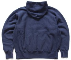 画像2: USA製 The Cotton Exchange DUKE リバースウィーブ スウェットパーカー 紺 XL★フーディー (2)