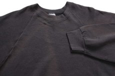 画像3: 90s USA製 FRUIT OF THE LOOM 無地 スウェット 黒 フェード XL★ブランク (3)